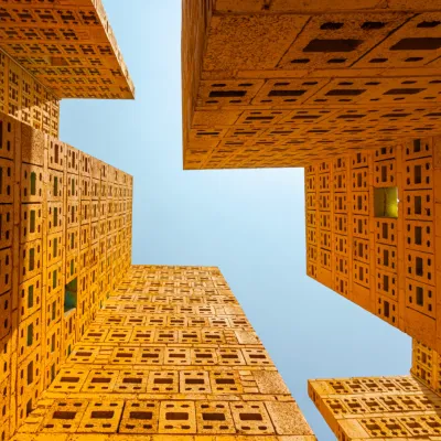 Abstract View Of Modern Architecture Against Blue 2026 03 25 07 03 25 Utc
