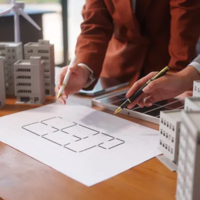 Architects Reviewing A Blueprint In The Workplace 2026 01 09 11 33 48 Utc