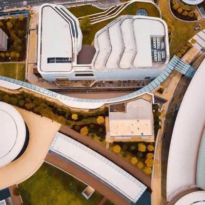 Modern Building Drone View Top Down 2026 01 08 06 49 57 Utc