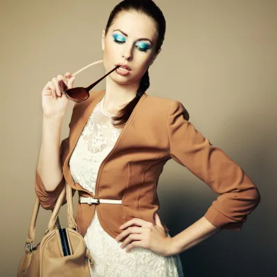 Brunette Woman Posing With Handbag Wearing Jacket 2026 03 24 08 54 55 Utc