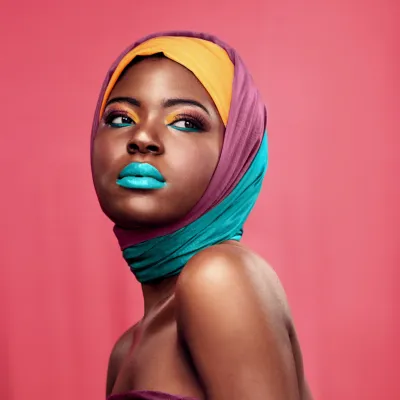 Studio Shot Of A Beautiful Young Woman Wearing A H 2026 03 25 07 01 43 Utc